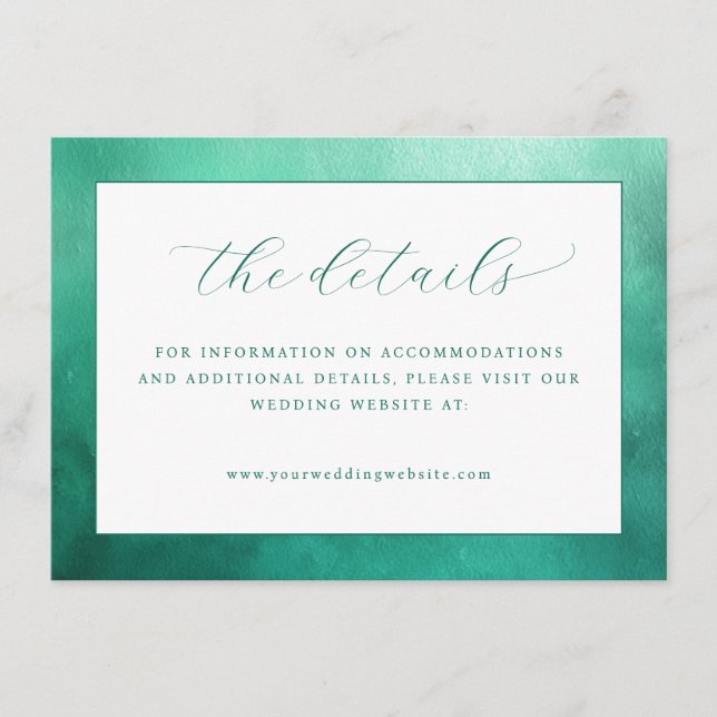 Tarjeta De Recepción Elegant Teal Minimalist Border (Anverso)