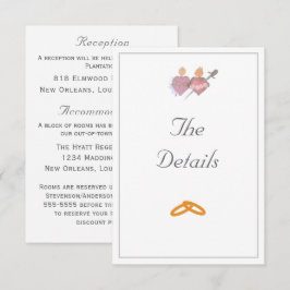 Tarjeta De Recepción Elegant Two Hearts Catholic Wedding 