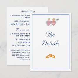 Tarjeta De Recepción Elegant Two Hearts Catholic Wedding 