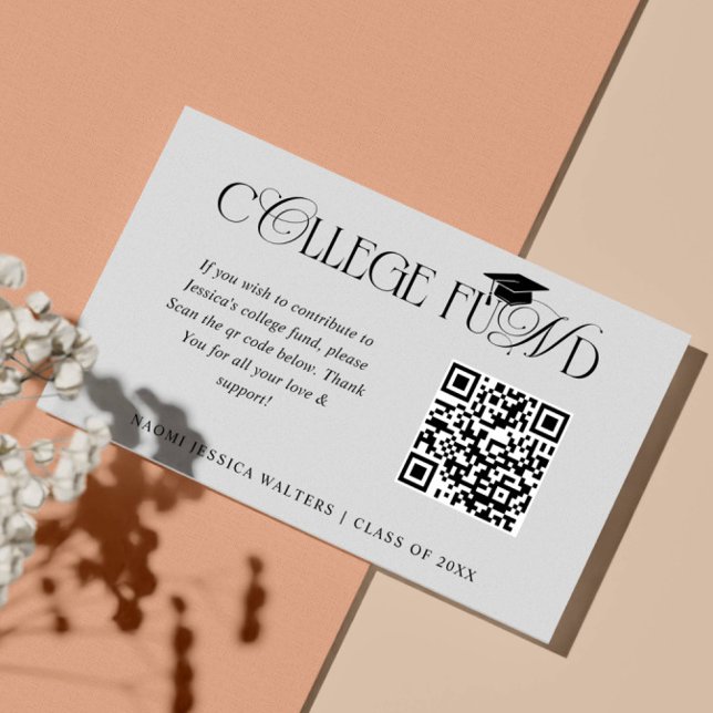 Tarjeta De Recepción Elegant Typography Collage Fund QR CODE Graduation (Subido por el creador)