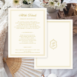 Tarjeta De Recepción Elegant vintage classic gold calligraphy wedding
