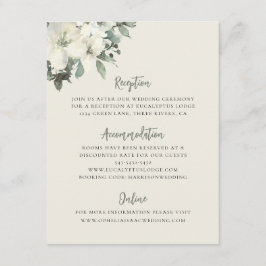 Tarjeta De Recepción Elegant Vintage Cream Floral Wedding
