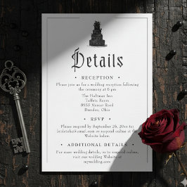 Tarjeta De Recepción Elegant Vintage Gothic Black Toile Wedding