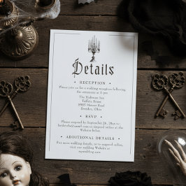 Tarjeta De Recepción Elegant Vintage Gothic Black Toile Wedding