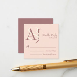 Tarjeta De Recepción Elegant Warm Pinkish Earth Tones Wedding Return