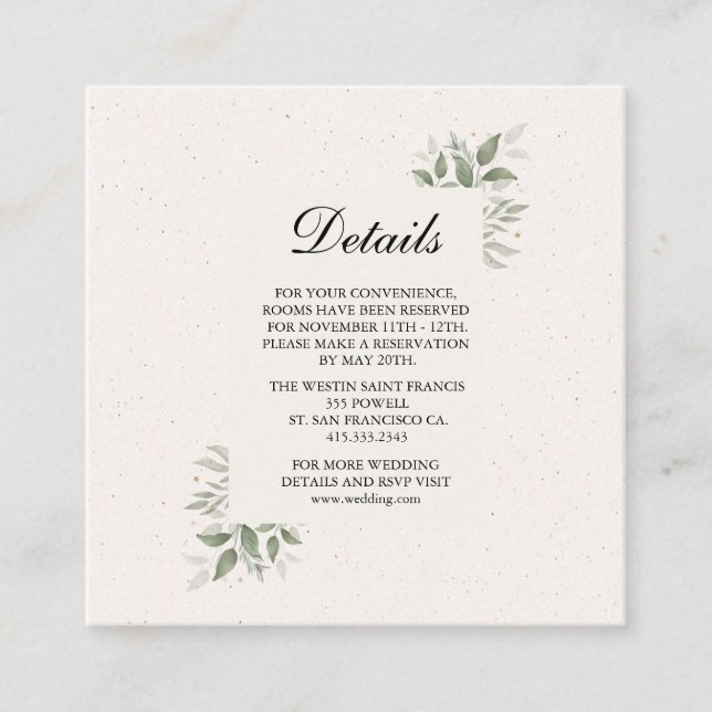 Tarjeta De Recepción Elegant Wedding with light Floral  (Anverso)