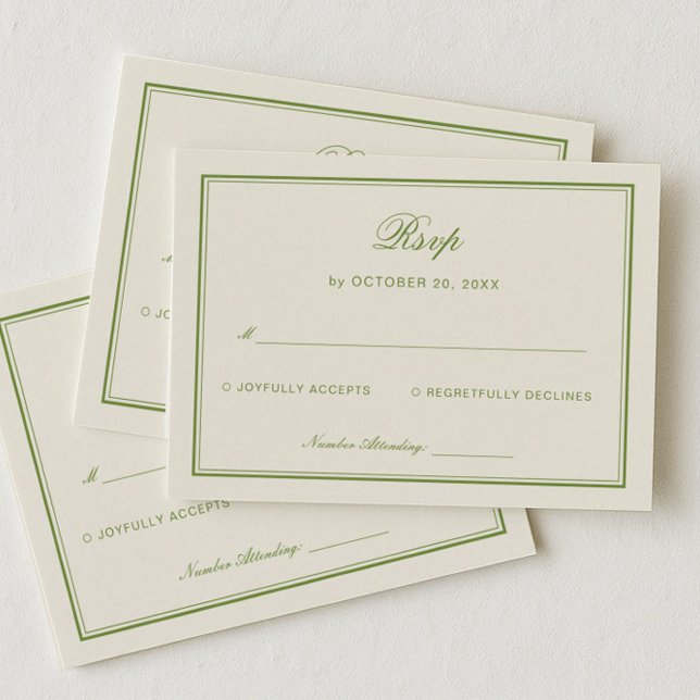 Tarjeta De Recepción Elegant White and Sage Green Wedding Response (Subido por el creador)