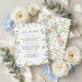 Tarjeta De Recepción Elegant Wildflower Wedding Details