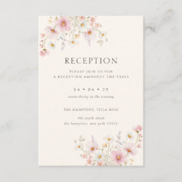 Tarjeta De Recepción Elegant Wildflowers Reception Wedding