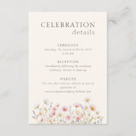 Tarjeta De Recepción Elegant Wildflowers Wedding Ceremony Reception