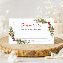 Tarjeta De Recepción Elegant Winter Greenery Date idea