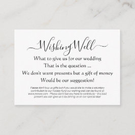 Tarjeta De Recepción Elegant Wishing Well Money Poem