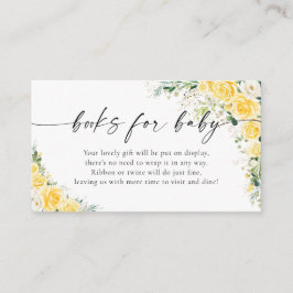 Tarjeta De Recepción Elegant Yellow Books For Baby Enclosure card