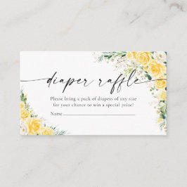 Tarjeta De Recepción Elegant Yellow Diaper Raffle