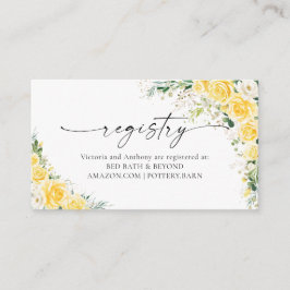 Tarjeta De Recepción Elegant Yellow Registry Enclosure Card