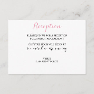 Tarjeta de recepción elegante