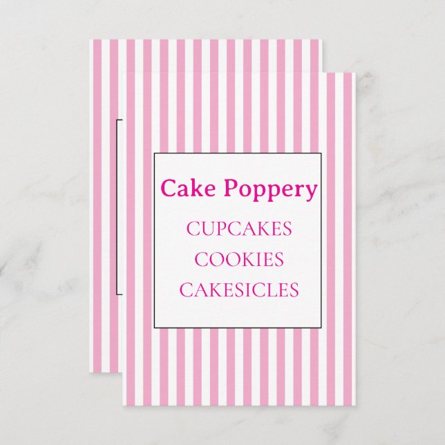 Tarjeta De Recepción Elegante a rayas (Anverso / Reverso)