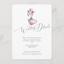 Tarjeta De Recepción Elegante acuarela Boda floral detalles