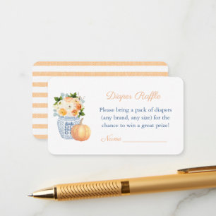 Tarjeta De Recepción Elegante acuarela Caída Baby Shower Diaper Raffle