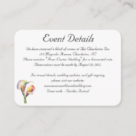 Tarjeta De Recepción Elegante acuarela Calla Lilies Romántico Floral