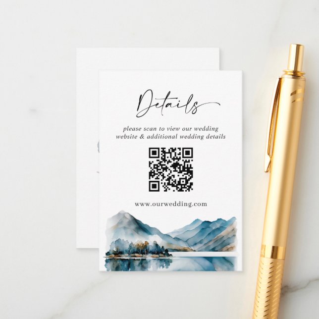 Tarjeta De Recepción Elegante acuarela Detalles de la Selva de Montaña (Anverso/Reverso In Situ)