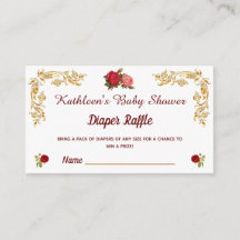 Elegante acuarela Floral Diaper Raffle Tickets En