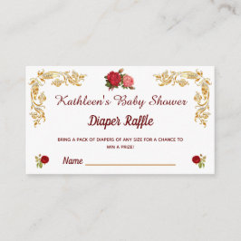 Tarjeta De Recepción Elegante acuarela Floral Diaper Raffle Tickets En