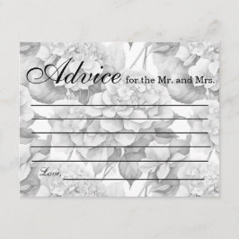 Tarjeta De Recepción Elegante acuarela floral gris y blanco