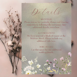 Tarjeta De Recepción Elegante acuarela Floral Otoño