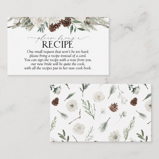 Tarjeta De Recepción Elegante Acuarela Floral Por Favor Traiga Una Rece (Anverso / Reverso)