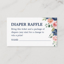 Tarjeta De Recepción Elegante acuarela Flores Diaper Raffle Ticket