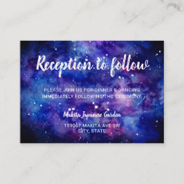 Tarjeta De Recepción Elegante acuarela Galaxia Starry Night Calligraphy