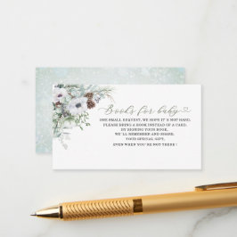 Tarjeta De Recepción Elegante acuarela invierno Anemones flores libros