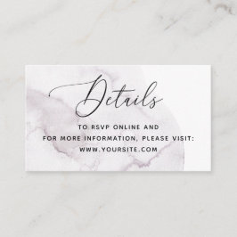 Tarjeta De Recepción Elegante acuarela polvorienta morada detalles del