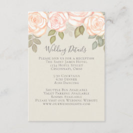 Tarjeta De Recepción Elegante acuarela Rubor Floral Calligraphy Photo