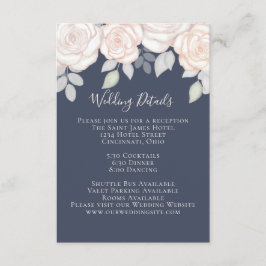 Tarjeta De Recepción Elegante acuarela Rubor Floral Calligraphy Photo