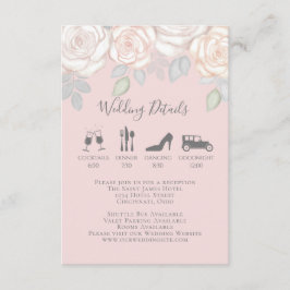 Tarjeta De Recepción Elegante acuarela Rubor Floral Calligraphy Photo