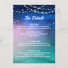 Tarjeta De Recepción Elegante acuarela Tropical Beach Wedding