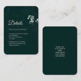 Tarjeta De Recepción Elegante aliento de bebé verde esmeralda