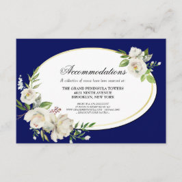 Tarjeta De Recepción Elegante alojamiento Boda Boho Blue Floral
