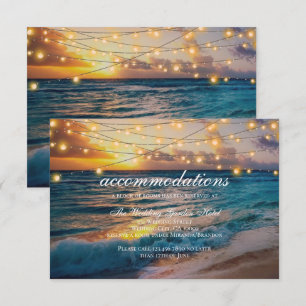 Tarjeta De Recepción Elegante alojamiento Boda de verano en Sunset Beac