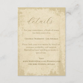 Tarjeta De Recepción Elegante Alojamiento Boda Grunge Fuera De Blanco