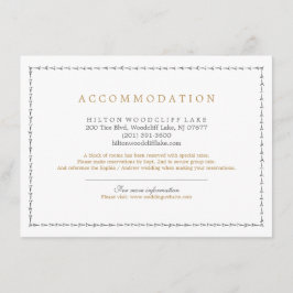 Tarjeta De Recepción Elegante alojamiento clásico de bodas vintage