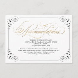 Tarjeta De Recepción Elegante alojamiento de caligrafía floreciente