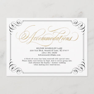 Tarjeta De Recepción Elegante alojamiento de caligrafía floreciente