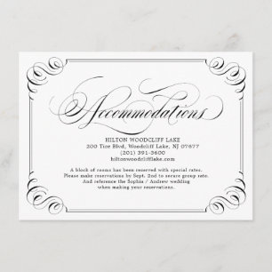 Tarjeta De Recepción Elegante alojamiento de caligrafía floreciente
