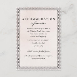 Tarjeta De Recepción Elegante alojamiento en Rubor Watercolor Lace