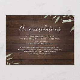 Tarjeta De Recepción Elegante alojamiento rústico en madera de granero