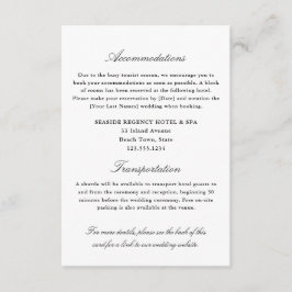 Tarjeta De Recepción Elegante Alojamiento Simple Transporte QR