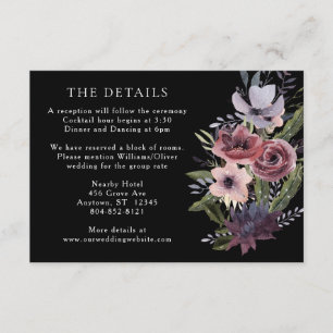 Tarjeta De Recepción Elegante araña floral negra negro arborgoña encicl